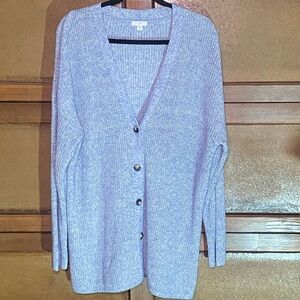 J. Jill Light Blue Button-Up Cardigan